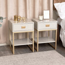 Large 2 Drawer Dressing Table and Pair of Bedside Tables - Elle Stone Range