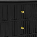 Large 3 Drawer Bedside Table - Hales Black Range