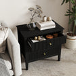 Large 3 Drawer Bedside Table - Hales Black Range