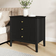 Large 3 Drawer Bedside Table - Hales Black Range