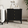 Large 3 Drawer Bedside Table - Hales Black Range