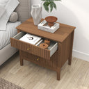 Large 3 Drawer Bedside Table - Hales Dark Wood Range