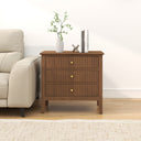Large 3 Drawer Bedside Table - Hales Dark Wood Range