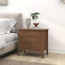 Large 3 Drawer Bedside Table - Hales Dark Wood Range
