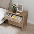 Large 3 Drawer Bedside Table - Hales Pale Wood Range
