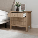 Large 3 Drawer Bedside Table - Hales Pale Wood Range