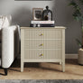 Large 3 Drawer Bedside Table - Hales Taupe Range