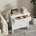 Large 3 Drawer Bedside Table - Hales White Range