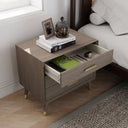 Large 3 Drawer Bedside Table - Oslo Dark Wood Range