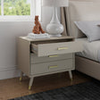 Large 3 Drawer Bedside Table - Oslo Taupe Range