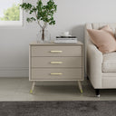 Large 3 Drawer Bedside Table - Oslo Taupe Range