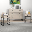 Large 3 Drawer Chest of Drawers and Pair of Bedside Tables - Elle Black Stone Range