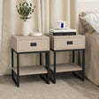 Large 3 Drawer Chest of Drawers and Pair of Bedside Tables - Elle Dark Beige Range