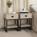 Large 3 Drawer Chest of Drawers and Pair of Bedside Tables - Elle Dark Beige Range