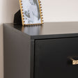 Large 3 Drawer Chest Of Drawers &amp; Pair Of 3 Drawer Bedside Tables - Luna Black Range