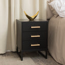 Large 3 Drawer Chest Of Drawers &amp; Pair Of 3 Drawer Bedside Tables - Luna Black Range