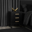 Large 3 Drawer Chest Of Drawers &amp; Pair Of 3 Drawer Bedside Tables - Luna Black Range