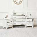 Large 3 Drawer Chest of Drawers &amp; Pair of Bedside Tables - Elizabeth Ivory Range