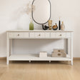 Large 3 Drawer Console Table with Shelf - Padstowe Ivory Range