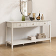 Large 3 Drawer Console Table with Shelf - Padstowe Ivory Range