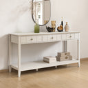 Large 3 Drawer Console Table with Shelf - Padstowe Ivory Range