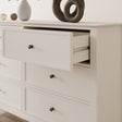 Large 6 Drawer Chest of Drawers and Pair of 3 Drawer Bedside Tables - Rowley Pale Cream Range