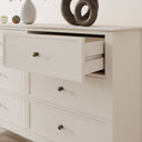 Large 6 Drawer Chest of Drawers and Pair of 3 Drawer Bedside Tables - Rowley Pale Cream Range