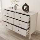 Large 6 Drawer Chest of Drawers and Pair of 3 Drawer Bedside Tables - Rowley Pale Cream Range