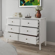 Large 6 Drawer Chest of Drawers and Pair of 3 Drawer Bedside Tables - Rowley White Range