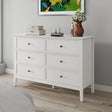 Large 6 Drawer Chest of Drawers and Pair of 3 Drawer Bedside Tables - Rowley White Range