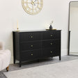 Large 6 Drawer Chest Of Drawers and Pair Of Large Bedside Tables - Hales Black Range
