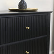 Large 6 Drawer Chest Of Drawers and Pair Of Large Bedside Tables - Hales Black Range