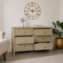 Large 6 Drawer Chest of Drawers and Pair of Bedside Tables - Lawrence Mocha Range