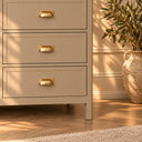 Large 6 Drawer Chest of Drawers and Pair of Bedside Tables - Lawrence Taupe Range