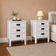 Large 6 Drawer Chest of Drawers and Pair of Bedside Tables - Lawrence White Ivory Range