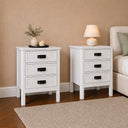 Large 6 Drawer Chest of Drawers and Pair of Bedside Tables - Lawrence White Ivory Range
