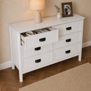 Large 6 Drawer Chest of Drawers and Pair of Bedside Tables - Lawrence White Ivory Range