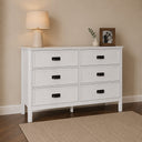 Large 6 Drawer Chest of Drawers and Pair of Bedside Tables - Lawrence White Ivory Range