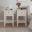 Large 6 Drawer Chest of Drawers and Pair of One Drawer Bedside Tables - Rowley Pale Cream Range