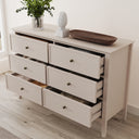 Large 6 Drawer Chest of Drawers and Pair of One Drawer Bedside Tables - Rowley Pale Cream Range
