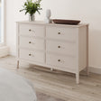 Large 6 Drawer Chest of Drawers and Pair of 3 Drawer Bedside Tables - Rowley Taupe Cream Range