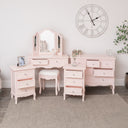 Large 6 Drawer Chest of Drawers, Dressing Table Set &amp; Pair of Bedside Tables - Sophia Pink Range
