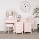 Large 6 Drawer Chest of Drawers, Dressing Table Set & Pair of Bedside Tables - Sophia Pink Range
