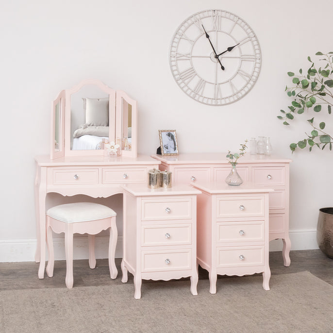 Pink Bedroom Furniture Set Large 6 Drawer Chest of Drawers, Dressing ...