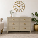 Large 6 Drawer Chest of Drawers - Lawrence Taupe Range