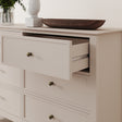 Large 6 Drawer Chest of Drawers - Rowley Taupe Grey Range