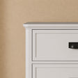 Large 6 Drawer Chest of Drawers with Black Handles - Lawrence White Ivory Range