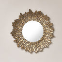 Large Antique Gold Round Sunburst Mirror - 74cm x 74cm