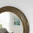 Large Antique Gold Round Swirl Mirror - 80cm x 80cm