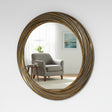 Large Antique Gold Round Swirl Mirror - 80cm x 80cm